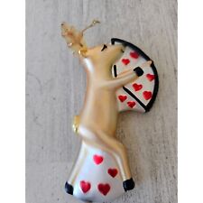 Pottery Barn Cupid reindeer glass ornament Xmas deer tree picture