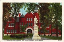 Spaulding High School Robbert Burns Statue Barre Vermont VT Vintage Postcard D71 picture