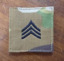 US Army OCP Rank E-5 Sergeant Patch w/ Hook Fastener Uniform Ready Made in USA picture