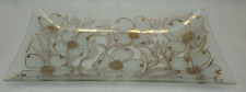 Rare Vintage Fred Press Mid Century Modern Glass Hand Painted Jewelry Keys Tray picture
