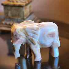 Marble Animal Figurine Elephant Collectible Stone Home Decor Gift Housewarming picture