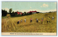 1911 Women Folk in Harvesting Work Finland Paola Kansas KS Posted Postcard picture