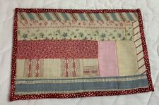 Vintage Patchwork Small Quilt Table Topper Or Doll Quilt, Log Cabin, Pink, White picture