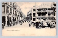 British Hong Kong China, Queen's Road-Colonial Architecture Vintage Postcard picture