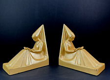NUART Creations N.Y.C Medieval Lady Reading Art Deco Bookends USA 6 1/4