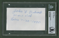 John F. Babcock Autographed WW1 Last Surviving Veteran Beckett BAS Certified picture