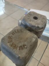 2 VINTAGE BUNKER HILL LEAD INGOT BARS PAPER WEIGHTS COUNTER WEIGHT picture