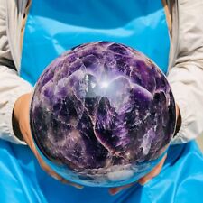 8.27LB  Natural Beautiful Dream Amethyst Quartz Crystal Sphere Ball Healing 114 picture