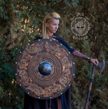 Medieval Viking Shield - Valhalla Helm of Awe Viking Shield Battle-Ready Shield picture