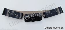 Belt Cross Belt Black High Gloss Patent Leather 62mm Wide Chrome Fitting R965 picture