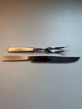 Vtg CAPRI Stainless Steel ITALY Carving Knife & Meat Fork Serving Set/2 picture