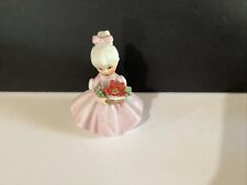 Vintage Napcoware Carnation Flower Girl Pink Dress With Ponytail picture