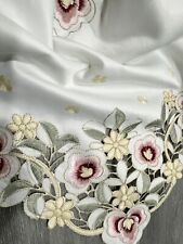 Polyester Floral Rose Embroidery Tablecloth 33x33