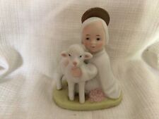 VTG Little Shepherd Boy Lamb Christmas Nativity Homco Figurine 5605 Angel Jesus picture
