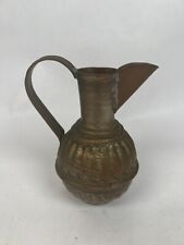 Antique / Vintage Middle Eastern Tin On Copper Pitcher, 5