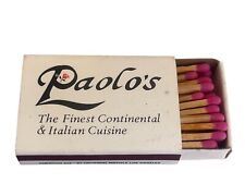 VTG Matchbox Paolo’s Newhall California with Matches Italian Cuisine  Restaurant picture