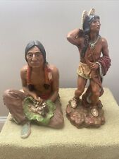 VINTAGE NATIVE AMERICAN SCULPTURES UNIVERSAL STATUARY CORP ANTIQUE DATED SIGNED picture