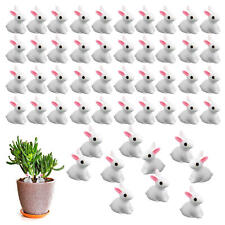  Mini Resin Cute Plush Rabbit Toy Lifelike Animal Bunny Model Decoration picture