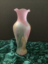 Rueven Glass Nouveau Art Glass Vase ruffle edge 8” picture