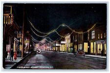 c1910's Eight Street At Night The Cozy Buffet Sheboygan Wisconsin WI Postcard picture