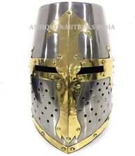 Medieval Knight Templar Crusader Steel Helmet Armor w/ mason's cross picture