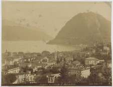 Bosetti. Italy, Lugano e monte S. Salvatore Vintage Albumen Print. Draw al picture