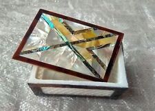 Rectangle Marble Jewelry Box Gemstone Overlay Work Bangle Box for Birthday Gift picture