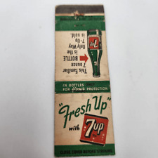 Vintage Matchcover 7UP Fresh Up Bottles picture