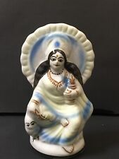 Antique German Bisque Figure Goddess Laxmi Raja Ravi Varma Hindu Mythology picture
