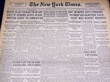 1937 JANUARY 8 NEW YORK TIMES - REICH, ITALY TO HALT WAR AID - NT 2771 picture