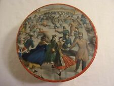 Vintage Omar Currier & Ives Skating in Central Park Cake Cookie Tin Winter Scene picture