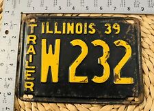 1939 Illinois TRAILER License Plate ALPCA Garage Decor AACA 232 Low Number picture