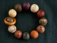 2 Pcs Chinese Boxwood Hand Carved *12Animals* 20mm Round Beads Prayer Bracelets picture