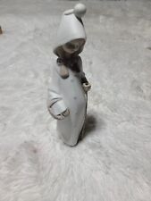 VTG Lladro Woman Market Day Basket Pregnant 8.5 Figurine Winter Snow Made Spain picture