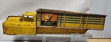 Vintage 1940s Coca-Cola Marx Yellow Pressed Steel Stake Body Toy Truck Delivery picture