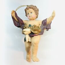 Vintage Ornament Victorian Style Flying Angel Antiqued Handmade Hand Painted picture