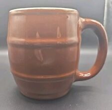 Vintage~ Hall Pottery #536 Brown Barrel 10oz Coffee Mug~Made in USA picture