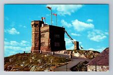 St John-Newfoundland, Cabot Tower, Antique, Vintage Souvenir Postcard picture