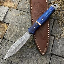 SHARD CUSTOM HANDMADE FORGED DAMASCUS STEEL BOOT KNIFE DAGGER HUNTING KNIFE picture