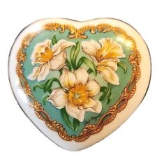 Vtg Heritage House Enchanted Evening Porcelain Heart Trinket Wind Up Music Box picture