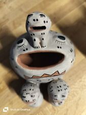 Vintage Cochiti pueblo pottery 4 rain clouds frogs story teller. Gloria A. mint picture