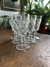Vintage Set of (6) Westmoreland Bubble Design Thousand Eye Clear Glasses Goblets picture