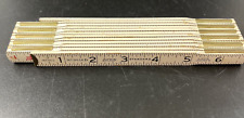 Vtg LUFKIN No 9616D Carpenter Folding Extension Rule Ruler Brass Wood 72