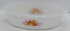 Vintage Glassbake 1 Qt Oval Casserole Red and Yellow Fruit. J235. picture