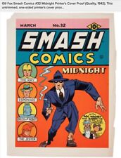 Gill Fox Smash Comics #32 Midnight Printer's Cover Proof 1942 $110 picture