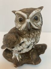Vintage Homco Owl Ceramic Figurine Statue Painted 5
