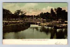 Chautauqua Lake NY-New York, View Near Lighthouse Point Vintage c1908 Postcard picture