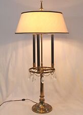 Rare Stiffel Mid Century Bouillotte Brass Glass Prism Table Lamp Vintage Shade picture