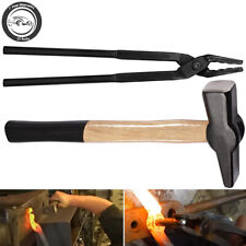 Blacksmith Forging Knife Making Tools Kit Blacksmithing Tongs 15'' + 1kg Hammer  picture