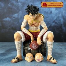 Anime One Piece BT Monkey D Luffy Sit Oak Barrel Meat PVC Figure Statue Toy Gift picture